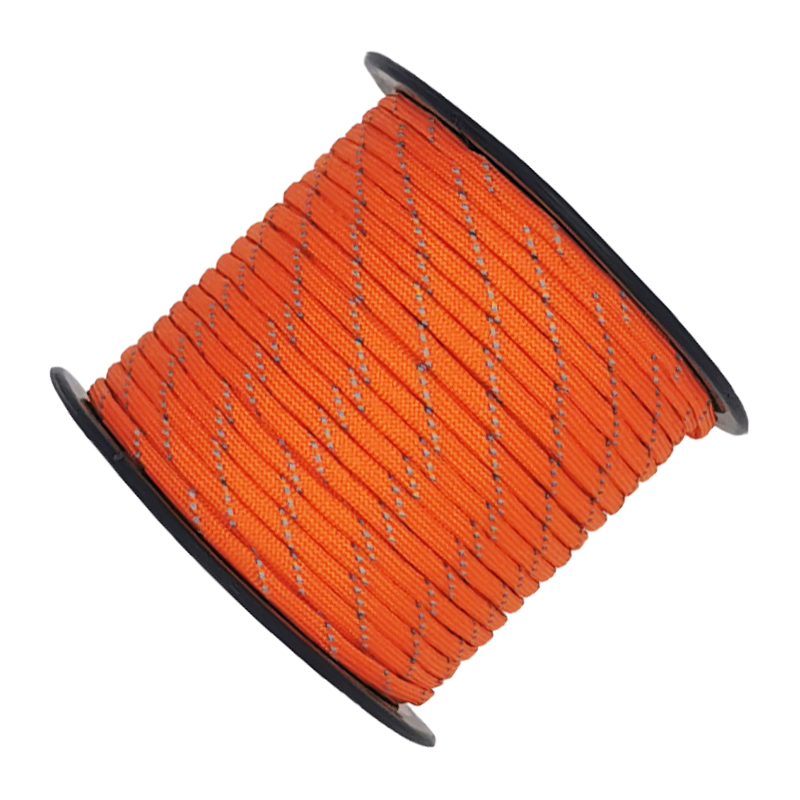 50/100 m multifunctioneel 7-kern reflecterend 550 paracord touw 4 mm camping survival edc outdoor parachute koord lanyard reddingstouw: Oranje / 20m