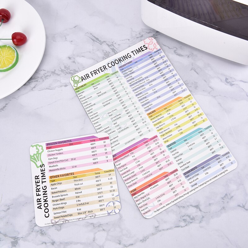 Air Fryer Cooking Time Chart Magnetic Cheat Sheet Set Magnetic Cooker Stickers