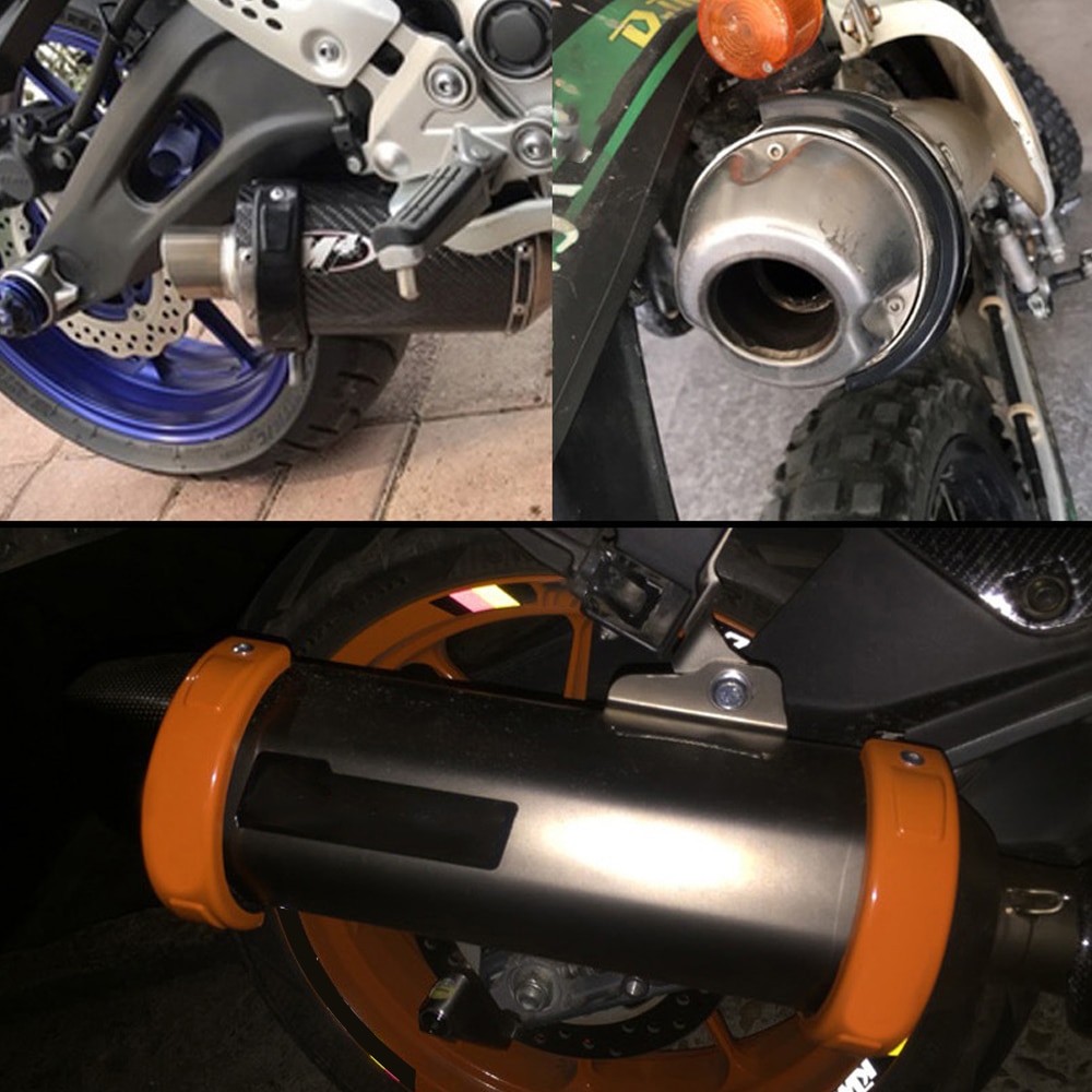Motorcykel udstødningsbeskytter runde udstødningsbeskyttelsesdæksel passer til 100mm-160mm ovale udstødningsbeholdere