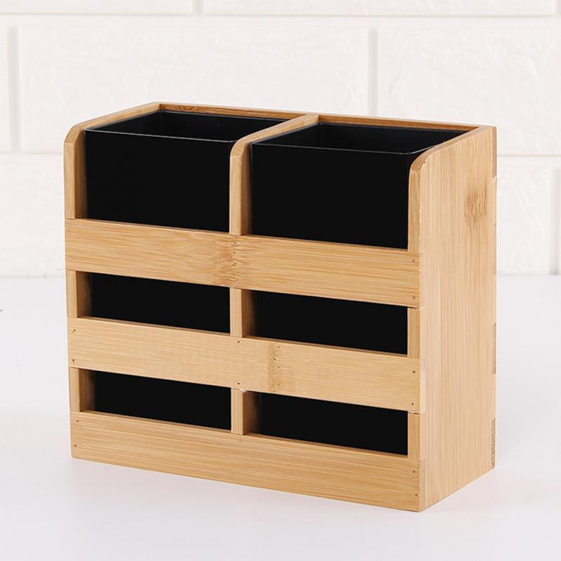 Kitchen Tableware Storage Box Bamboo Utensil Cutlery Holder Silverware Caddy Organizer For Forks Spoons Knives Countertop Supply: 16.3X7X14CM