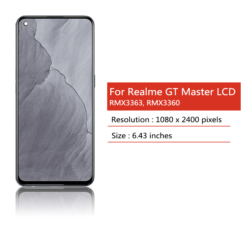 Super AMOLED For Oppo Realme GT Master RMX3363 RMX3360 Display Screen Frame Touch Panel Digitizer For Realme GT Master Edition