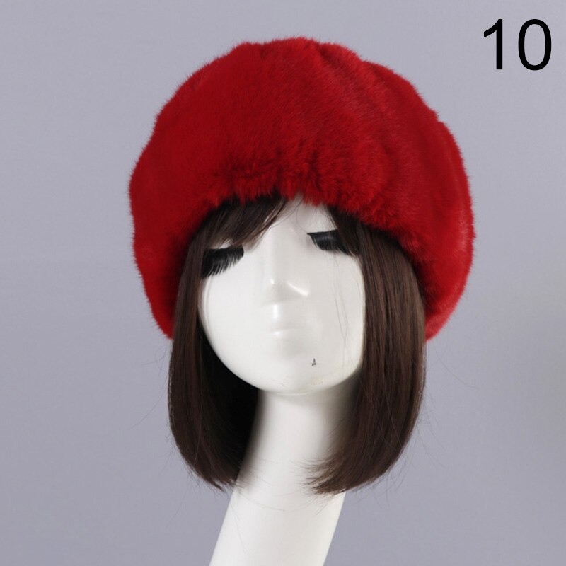 Winter Elastic Earmuffs Turban Thick Furry Hairband Fluffy Russian Faux Fur Women Fur Headband Hat Outdoor Earwarmer Ski Hats: 10