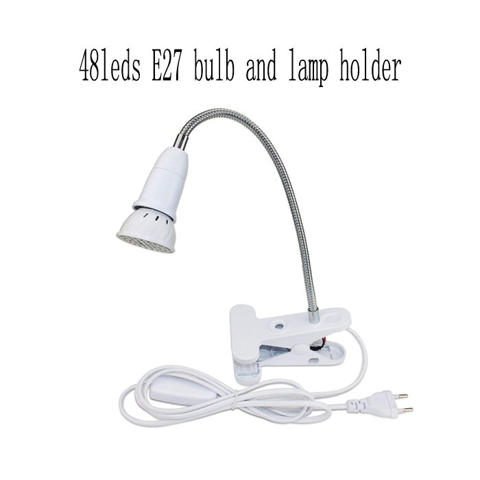 Yabstrip ledet vokse lys rød blå smd 2835 48 lysdioder  e27 pære 220v med lampeholder til innendørs såing veg plante fitolamp phyto lampe: Pære og lampeholder