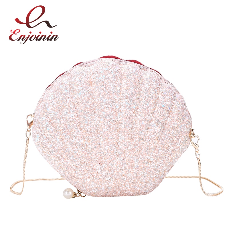 Pailletten Dazzling Shell Vorm Party Ladies Mini Purse Chain Crossbody Messenger Bag Handtas Schoudertas Vrouwelijke Bolsa
