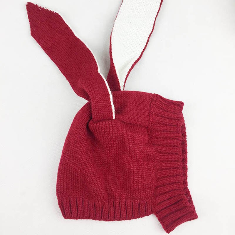 Søte kaninører baby lue lue vinter varme strikkede luer for barn spedbarn baby jente gutt kanin lue hatter fotografering rekvisitter: 6-24 måneder 06