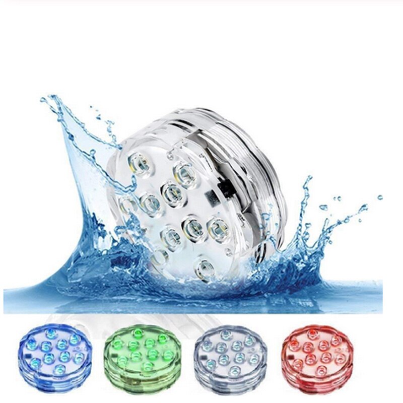 10 Led Remote Controlled RGB Submersible Light Battery Operated Underwater Night Lamp Outdoor Vase Bowl Garden Party Decoration