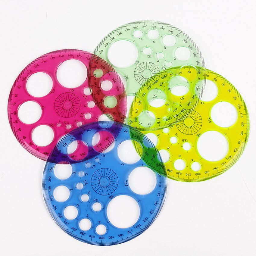 1 Teil/los Die Neue Rund Kunststoff Lineal Vorlage Kreis Patchwork Fuß 360 Grad Herrscher für Student Büro Schule