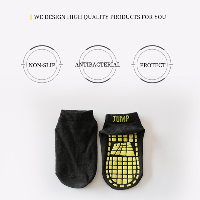 Chaussettes de Trampoline antidérapantes pour enfants, chaussettes en caoutchouc à pointe, confortables et respirantes pour Sports d&#39;intérieur pour adultes