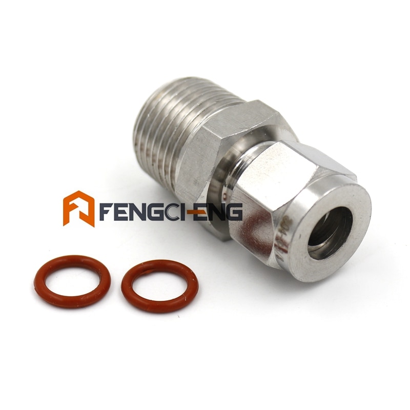 1/4" Compression x 1/4" Male NPT Bored Through SUS304 Tube Compression Fitting and Retail, Brewer Hardware