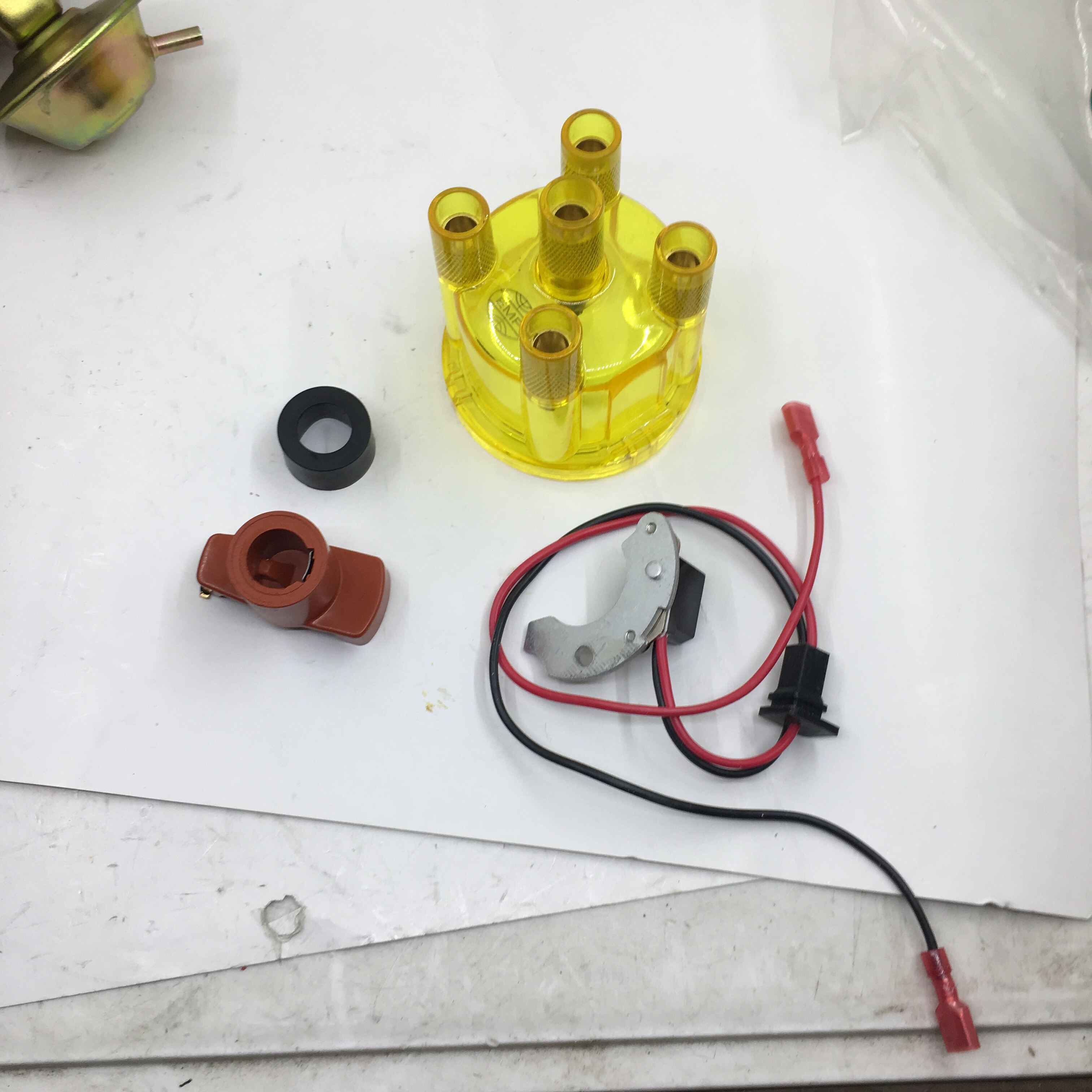 SherryBerg-kit de encendido electrónico JFU4, con distribuidor, Tapa amarilla y Rotor para Ford Pinto, distribuidor bosch
