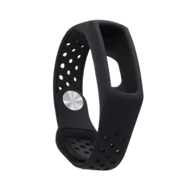 Correa de silicona para Huawei Honor Band 4 5 pulsera deportiva inteligente dos tonos porosa correa de reemplazo transpirable para Honor Band 3 4 Band5: pure black