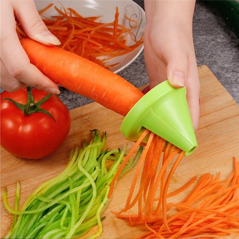 Rallador en espiral multifuncional de mano, rallador giratorio de verduras y frutas, rallador portátil de patata y zanahoria, utensilios creativos de cocina