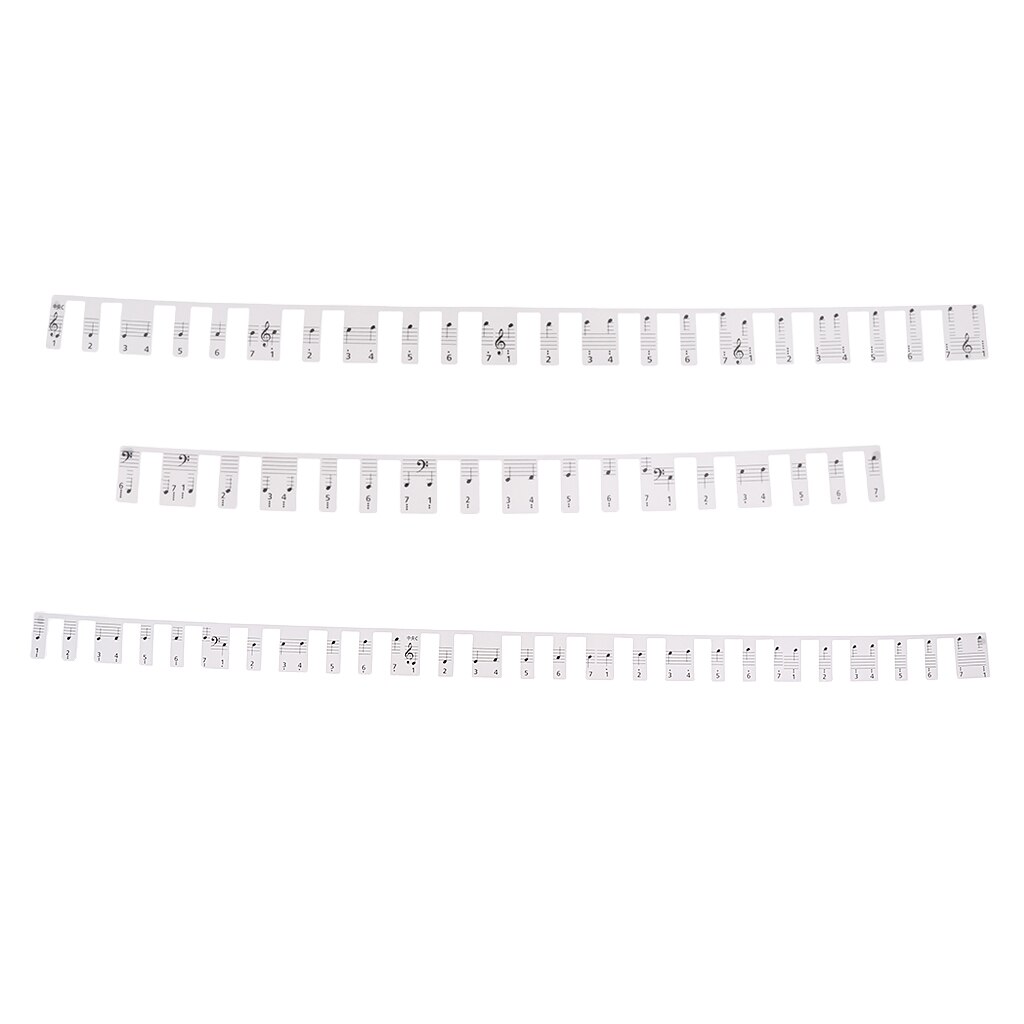 Removable Synthetic Paper Piano Keyboard Electronic Keyboard Note Label Card White