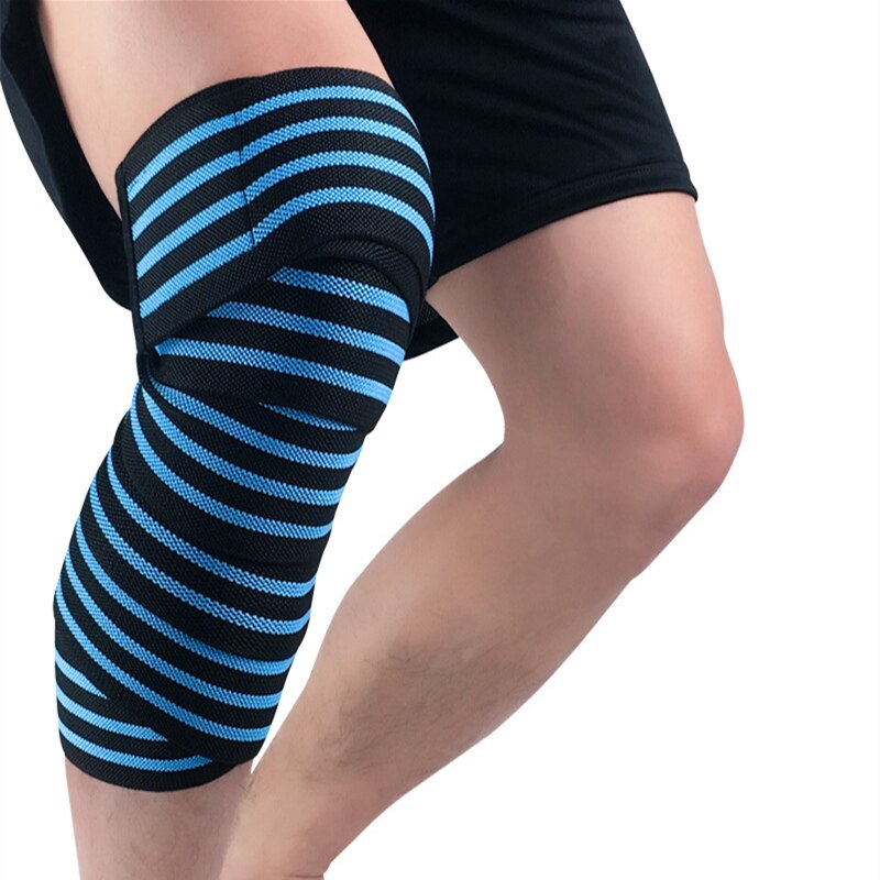 CHAOBA 1 Uds 180*8CM Fitness halterofilia pierna rodilla compresión correas envuelve vendajes elásticos Poverlifting sentadillas entrenamiento