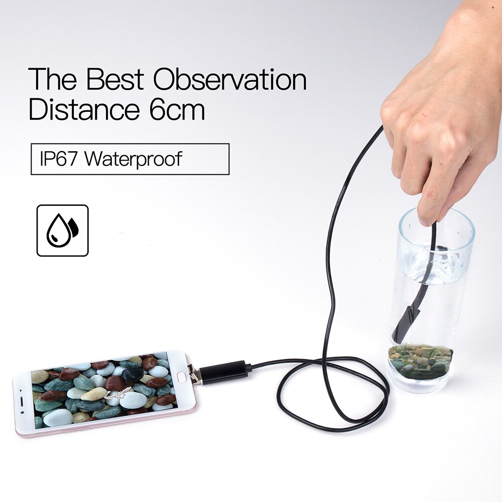 Caméra Endoscope 5.5mm lentille USB 2 m 5 m 10 m Tube Semi rigide Endoscope Endoscope Inspection vidéo IP67 étanche pour Android PC