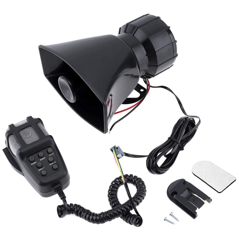 100W 12V 7 sons Super fort voiture électronique avertissement sirène moto alarme klaxon pompiers Ambulance haut-parleur haut-parleur avec micro