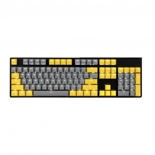 104Pcs Wear-resistant Backlight Key Caps Replacement Kit for Mechanical Keyboard 104 Keys Replacement Button for Gamer Keyboard: Yellow Grey