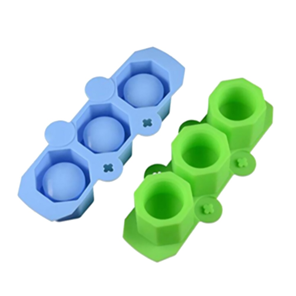 Maceta de yeso poligonal de 3 agujeros para suculentas, de hormigón, de silicona, juego de moldes de cerámica para plantas