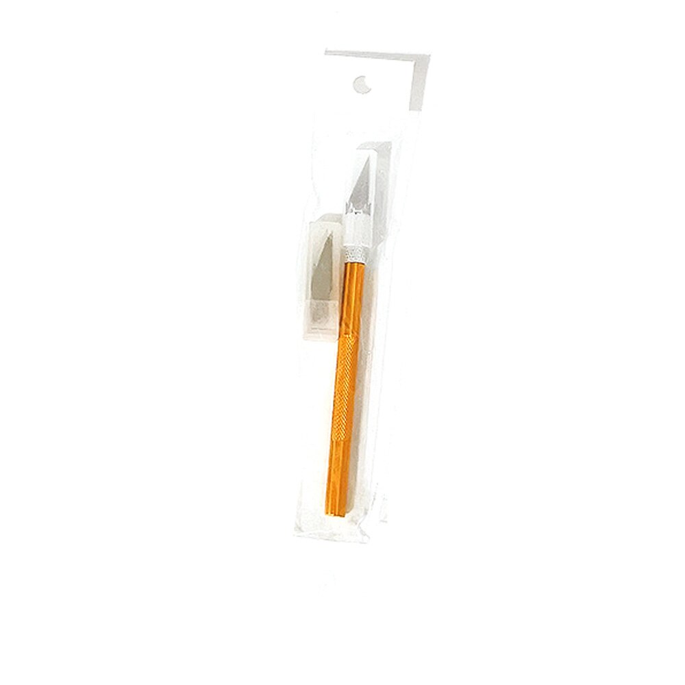Metal Scalpel Knife Tools Kit Hobby Knife Razor Tool with 5 Bladesr Art Work Cutting Caving Sculpture Knife: Gold
