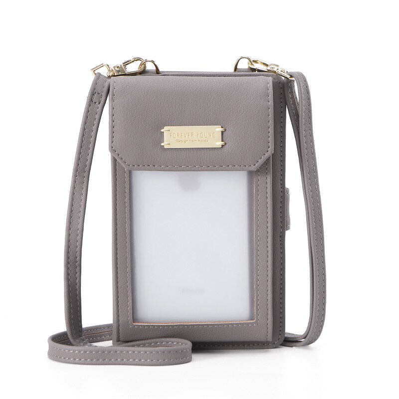 Weichen multi-funcional carteira bolsa para mulheres design da marca moda senhoras bolsas de bolso do telefone celular crossbody sacos de ombro: Gray