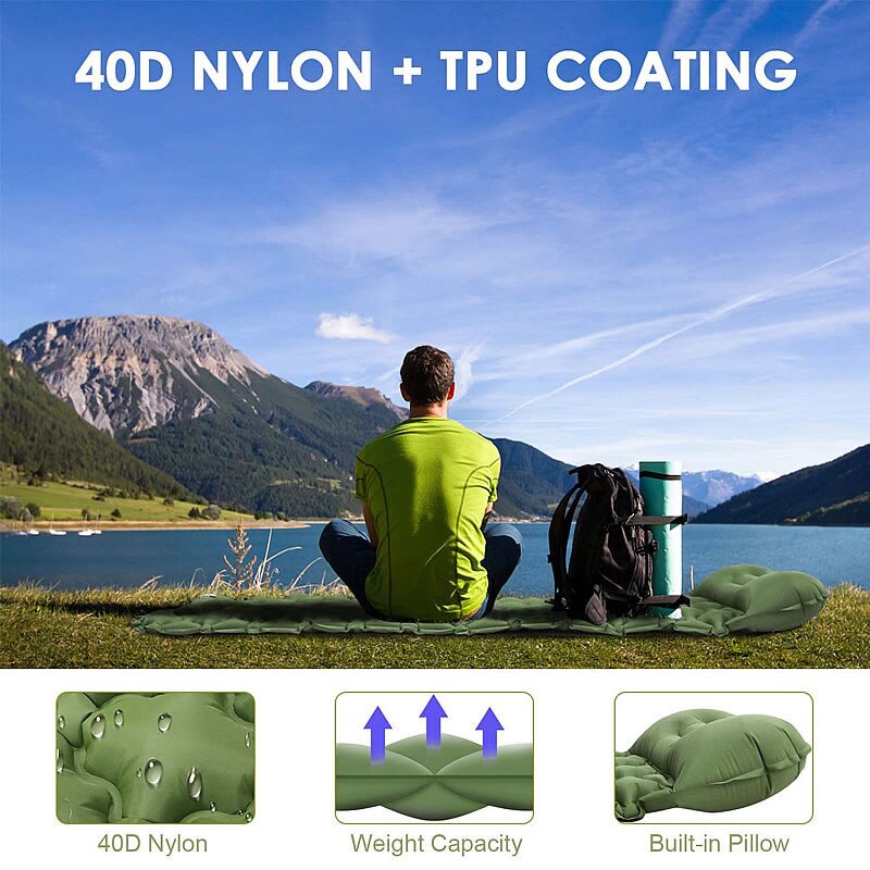 Outdoor Aufblasbare Matratze Diamant Ultra-Licht Camping Matte Wandern Air Kissen Tragbare Schlaf Matte Feuchten Beweis Wasserdicht Pad