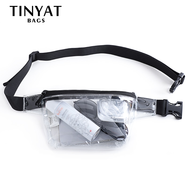 Tinyat gennemsigtige kosmetiktasker til kvinder taljetaske kvinder skuldertasker pvc crossbody makeuptaske brysttaske fanny pack