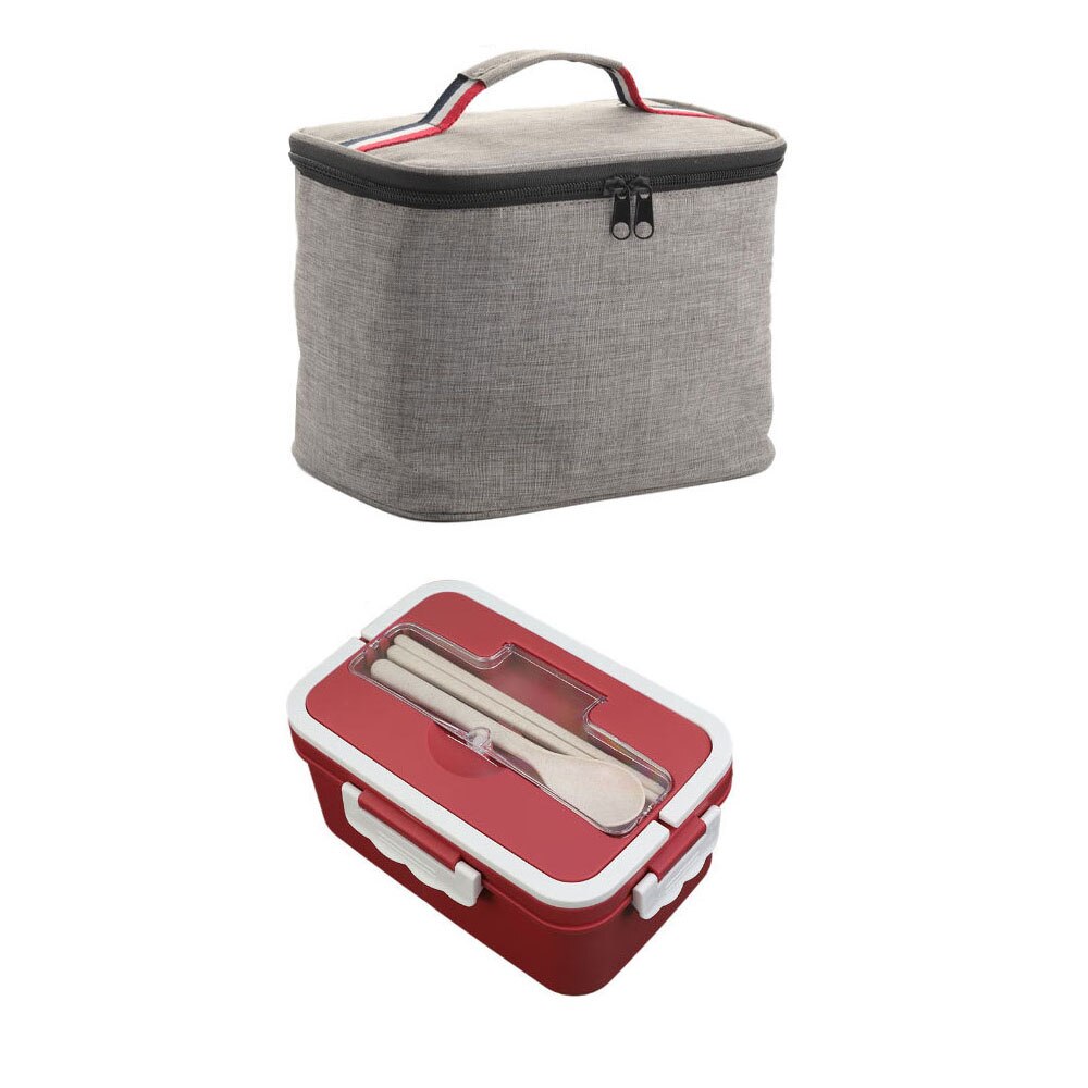 1000ml bento box insulated bag Portable lunch box with spoon chopsticks Microwave plastic lunch box set Food storage container