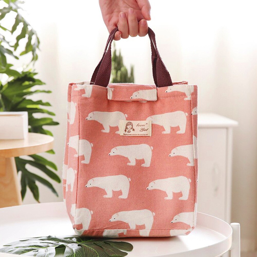 Cartoon Leinwand Mittagessen Taschen Thermische Isolierte Lunch Box Tasche Kühltasche Pouch Mittagessen Container Tragbare Lebensmittel Taschen # L5