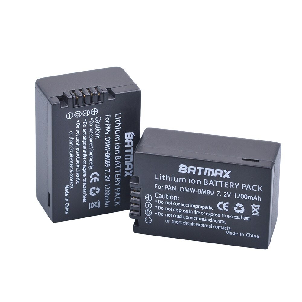 Batmax 1200mAh DMW-BMB9 camera Li-ion battery for Panasonic Lumix DMC-FZ40K,FZ45K, FZ47K,FZ48K,FZ60,FZ70,FZ100,FZ150