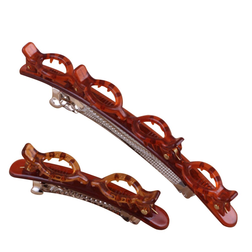 Pinza de doble capa para cabello para mujer, horquilla para peinado, diadema con estilo, cintas para el pelo, accesorios para el cabello: 03 2pcs
