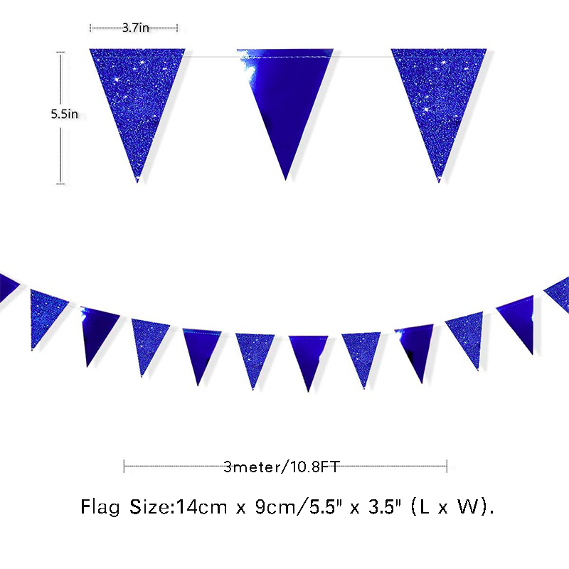 3M Rose Red Burgundy Paper Banner Glitter Paper Garlands Champagne Flag for Wedding Bridal Shower Bachelorette Party Decorations: Royal Blue