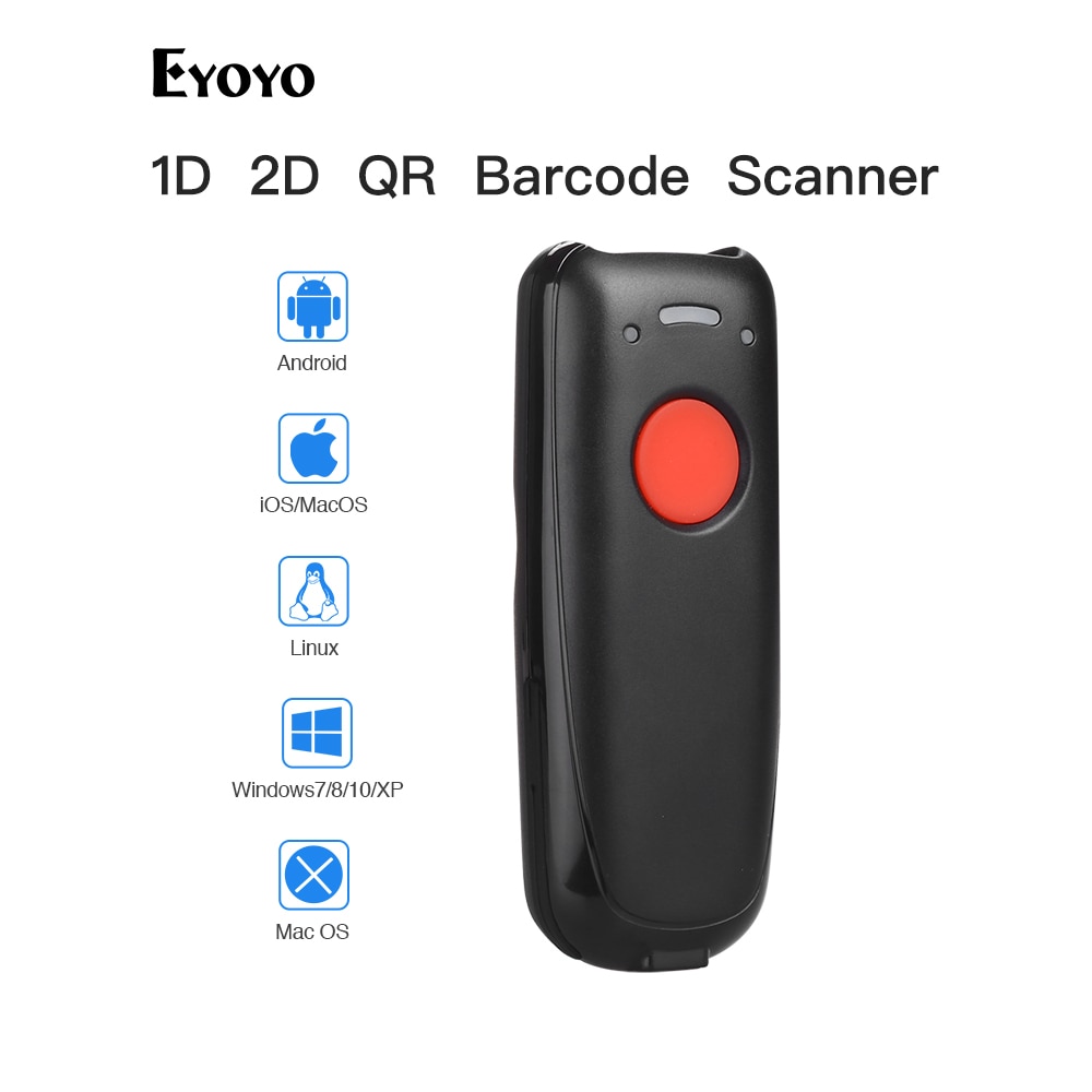 Eyoyo EY-004A bolso portátil sem fio 1d 2d scanner leitor de código qr digitalizar código de barras bluetooth para android ios scanner código de barras