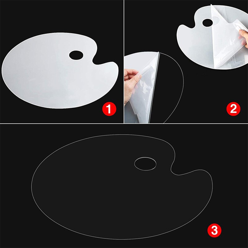 Clear Paint Palettes Non-Stick Oval Artist Paint Mixing Palette for Acrylic Oil Paints Mixing (12 inchX15.7 inch)