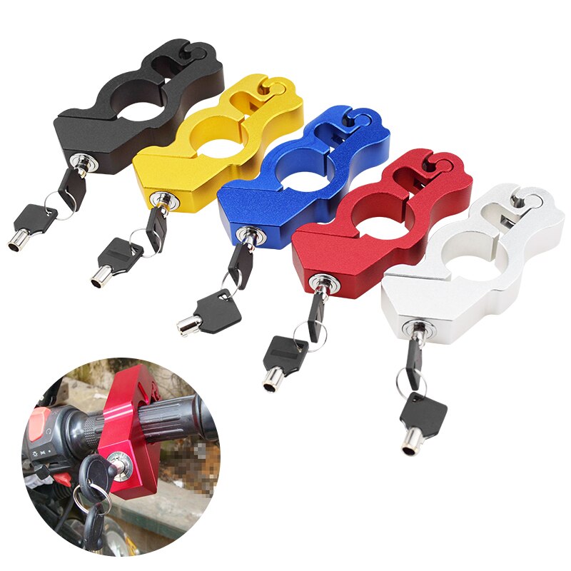 Motor Slot Cnc Beveiliging Veiligheid Sloten Handrem Grips Hendel Disc Vergrendeling Fit Scooter Atv Anti-Diefstal Motorfiets Grip Lock