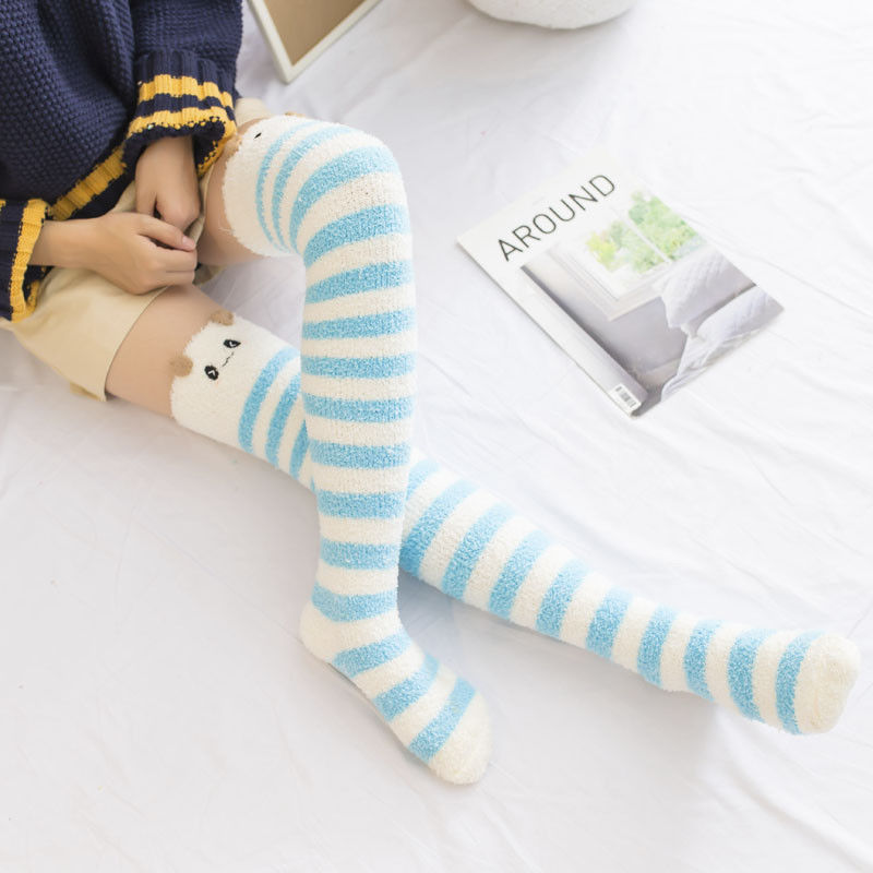 weichen, Flauschigen Flaum Dicken Korallen Fleece Warme Frauen Dame Winter Boden Bett Ankle Socken: C1