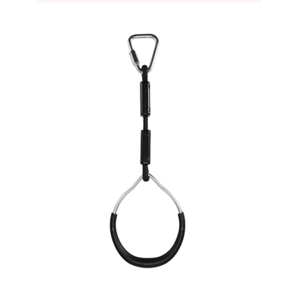 Anneau de balançoire pour enfants, terrain de jeu, anneau de suspension, escalade en plein air, gymnastique: black