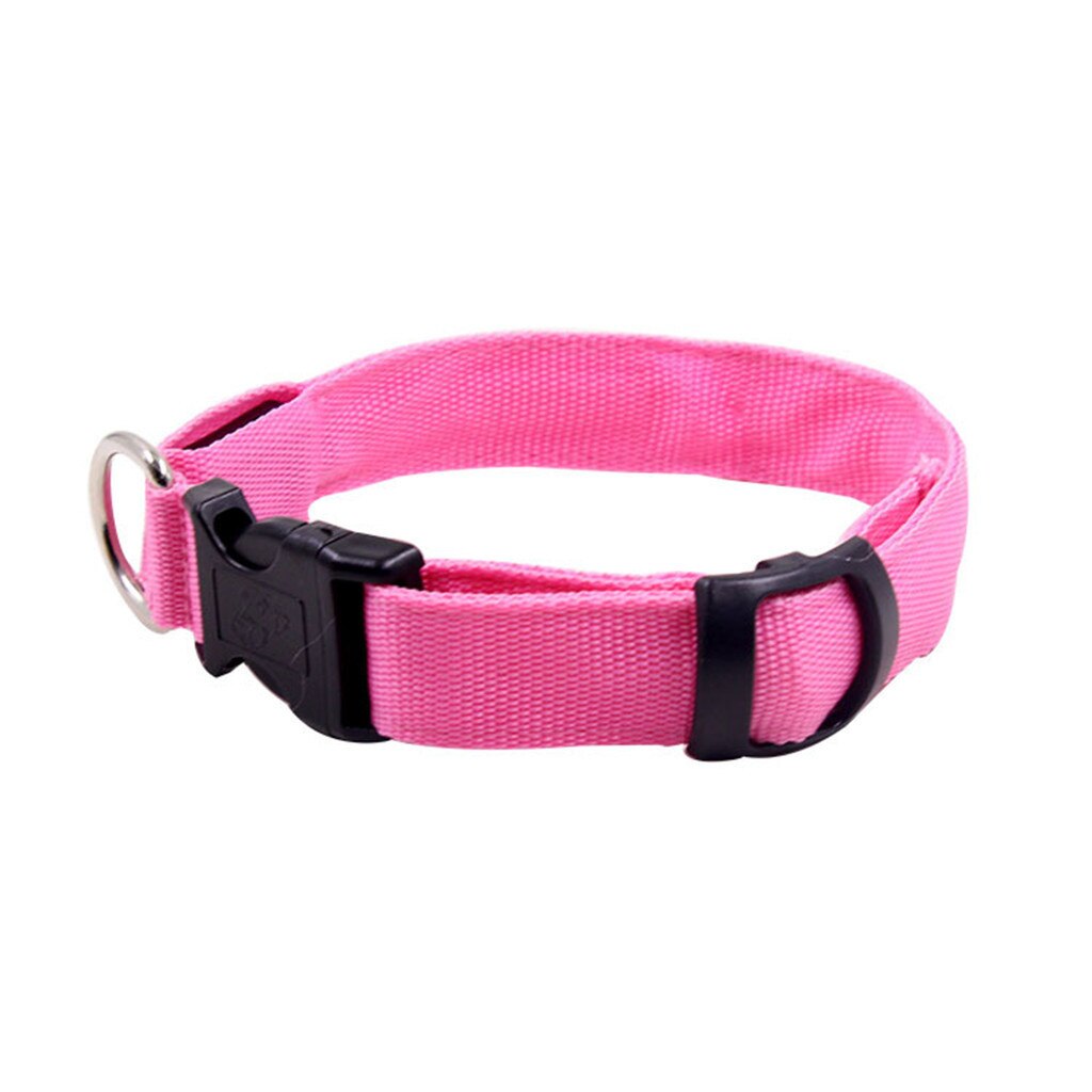 Collar Led para mascotas, de estilo camuflaje, con luz brillante, hebilla de patrones, Collar de seguridad ajustable, productos para mascotas LED # p2: Rosa / S