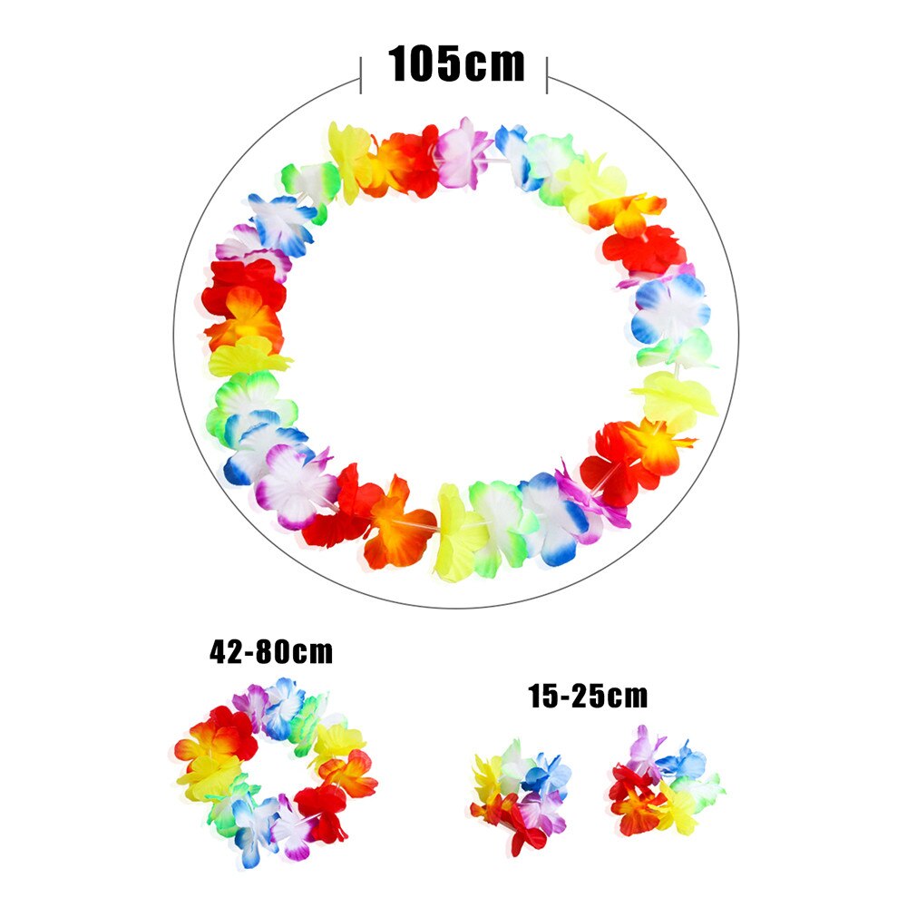 Guirnalda de flores Tropical de Luau Hawaiano, flores de Lei Hawaiano para fiestas, recuerdos de cabello, collar Decorativo de hawaiana # 0e