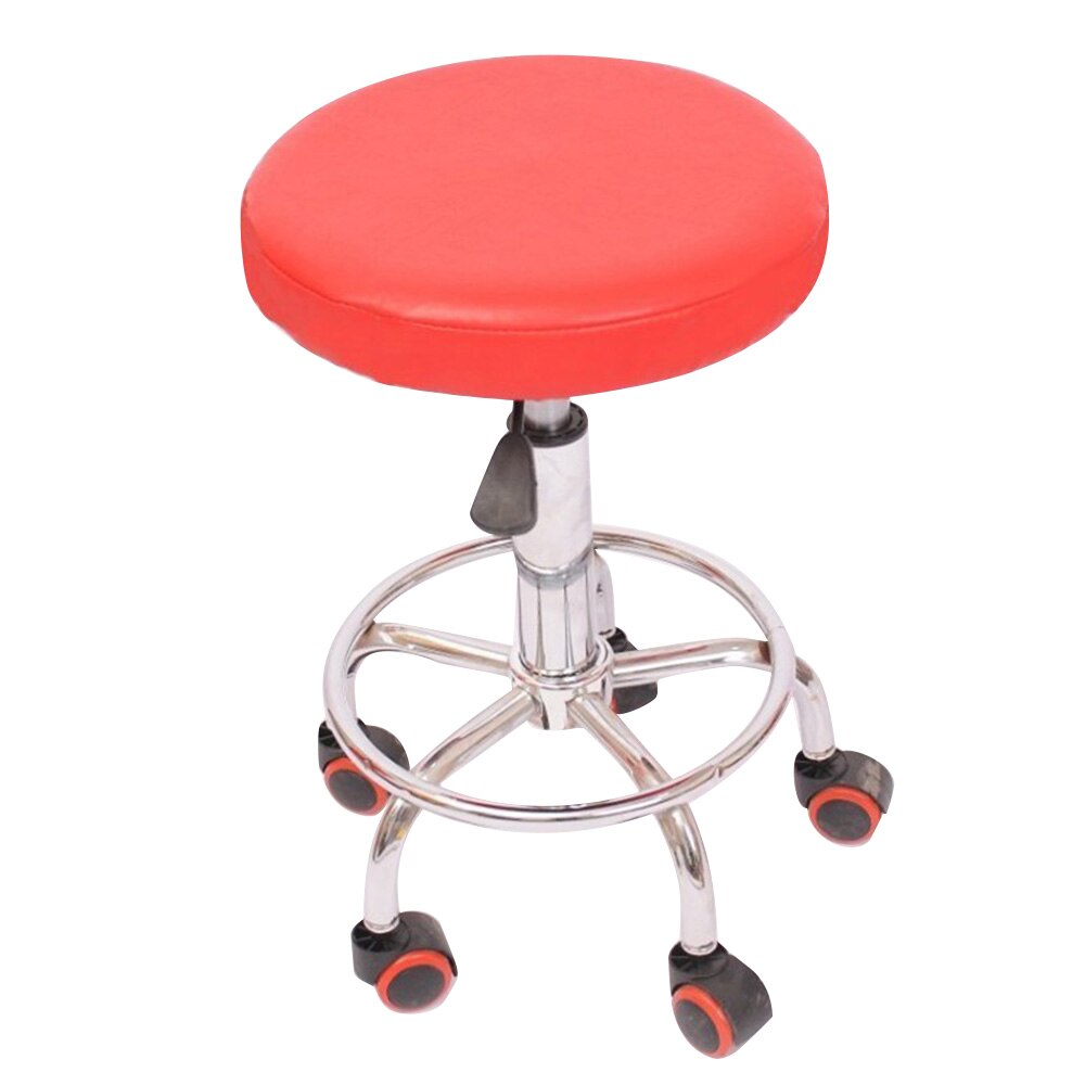 1 pièces couleur unie Stretch rond chaise couverture étanche maison tabouret de Bar siège housse housses hôtel décoration de la maison: Rouge