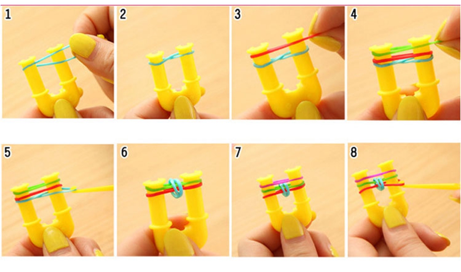 Låt oss göra 1800pc diy leksaker gummi vävstol band stickning armband elastisk regnbåge väv vävstol vuxna barn förälder-barn leksak