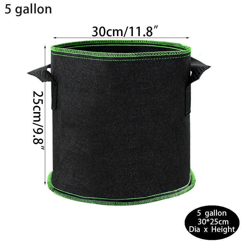 2/3/5/7/10 Gallon Grow Bag Felt Planter Growing Gardening Vegetable Pineapple Potatoes Flower Plant Fabric Grow Pot Garden Tools: B03