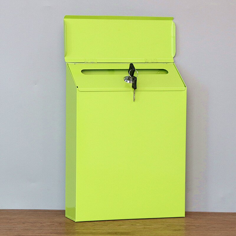 Waterdichte Outdoor Metalen Post Box Brief Mailbox Wall Mounted Afsluitbare 2 Toetsen Mail Box: Green Blank