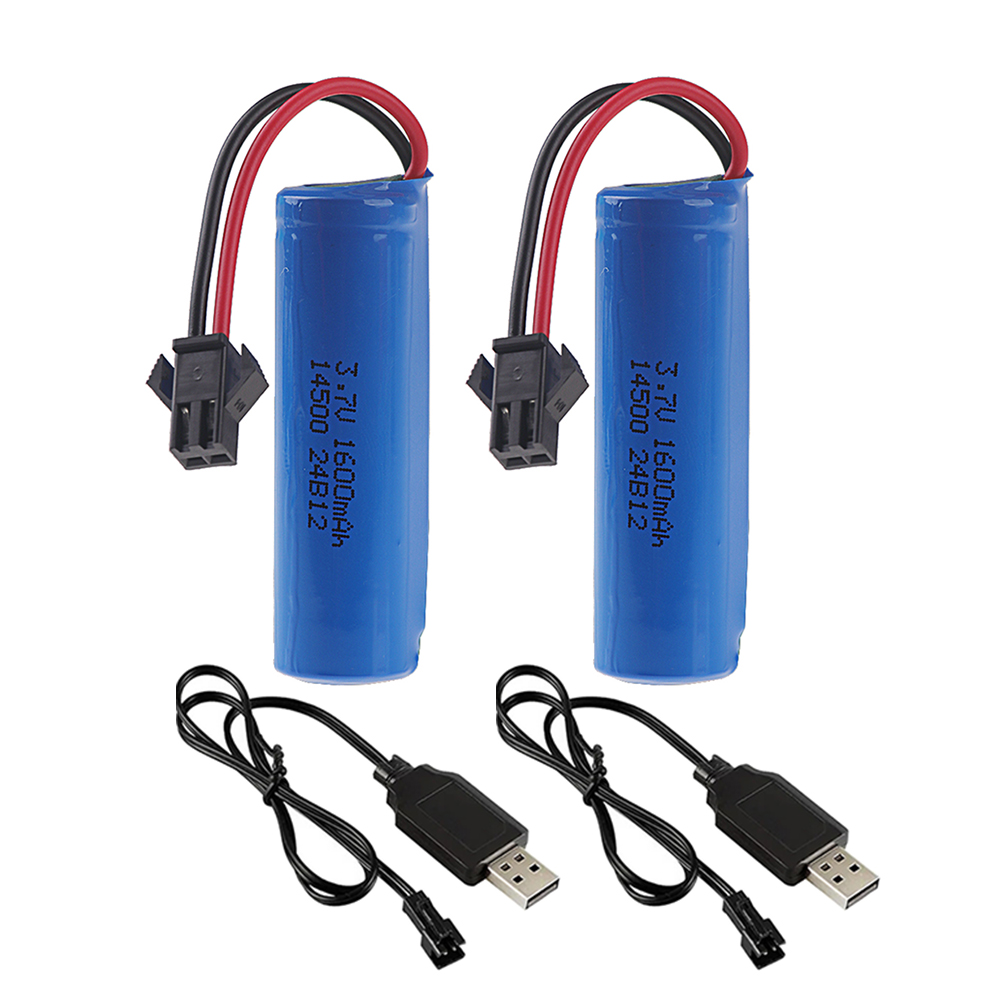 Batería de iones de litio de 3,7 V, 1600mah, 14500 y cargador para C2 D828 RC Stunt Dump, accesorio de juguete para coche, 3,7 V, 1200mah, con enchufe de SM-2P: Azul cielo