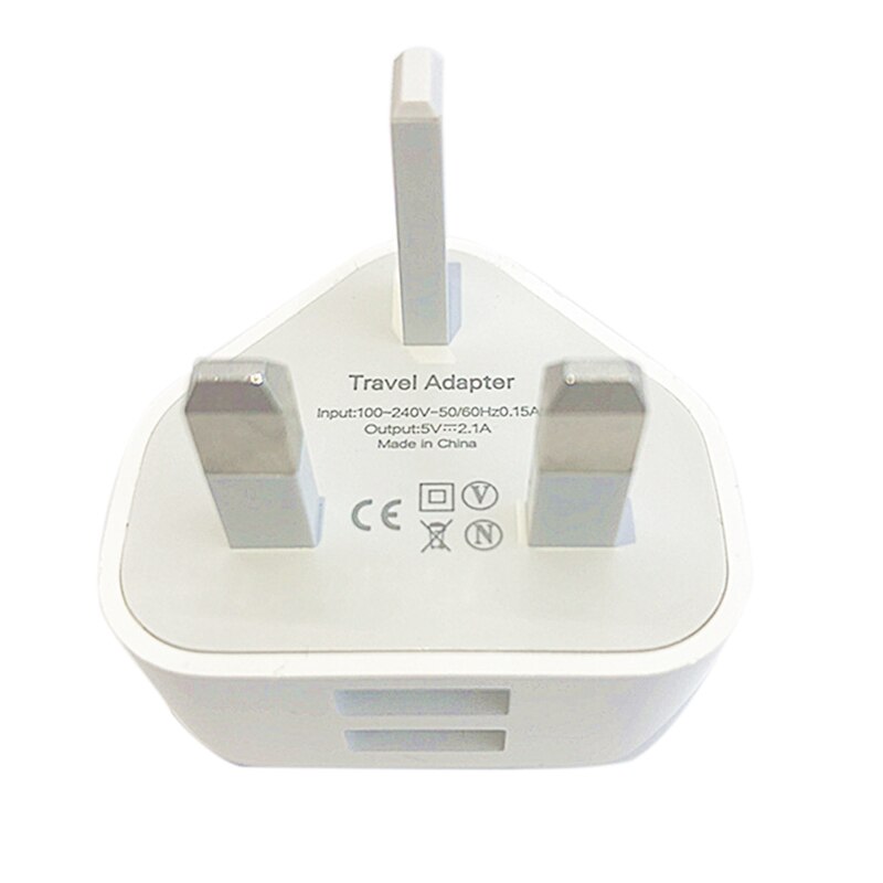 2-Port Usb Power Adapter 3 Pin Uk Plug Ac Belangrijkste Muur Oplader Voor Samsung Htc Lg