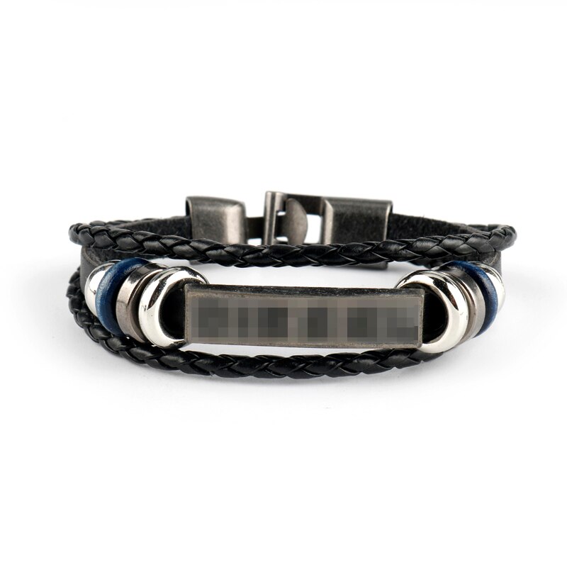 Pulsera de cuero multicapa de estilo moderno, brazalete único, accesorios para mujer y hombre, novedad
