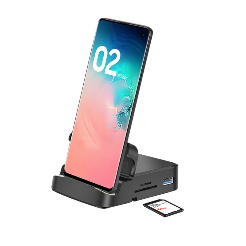 Multifunktionale 8-in-1 Typ C HDMI-kompatibel USB SD/TF Karte Docking Station Handy Stand für Handy und Tablet