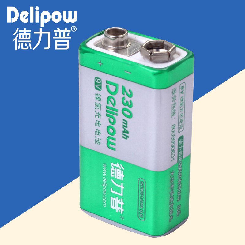 battery 9V genuine high-capacity 9 volt wireless microphone rechargeable battery 230Mah 6F22 Rechargeable Li-ion Cell