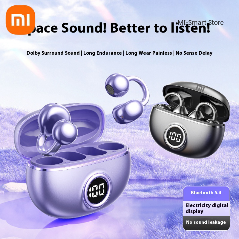 Xiaomi Bluetooth 5.4 oordopjes Draadloze koptelefoon Clip-on oordopjes met digitaal display Ruisonderdrukkende waterdichte sportoortelefoon