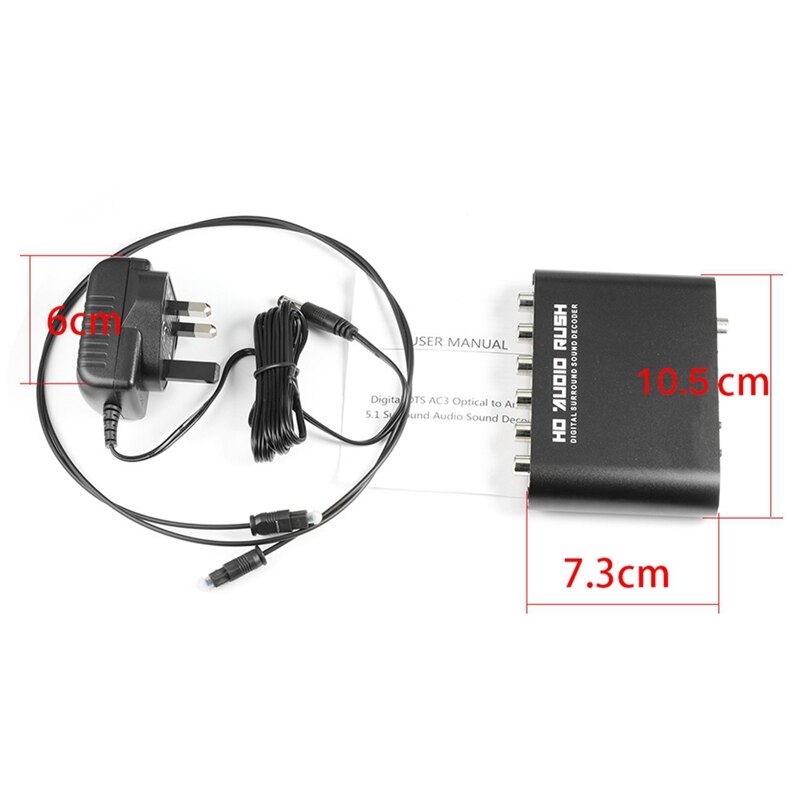 RCA Optical Digital Amplifier Analog Converte Amplifier HD Audio 5.1 CH Audio Decoder Coaxial