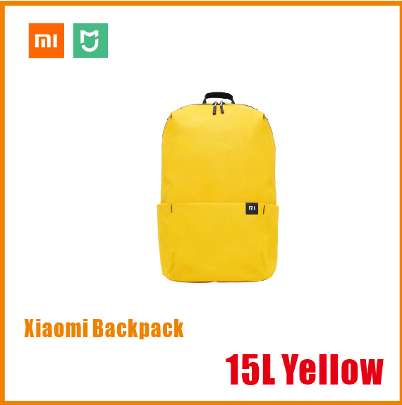 Xiaomi Colorful Mini Backpack Bag 8 Colors Level 4 Water Repellent 10L Capacity 165g Weight YKK Zip Outdoor Smart Life: 15L Yellow